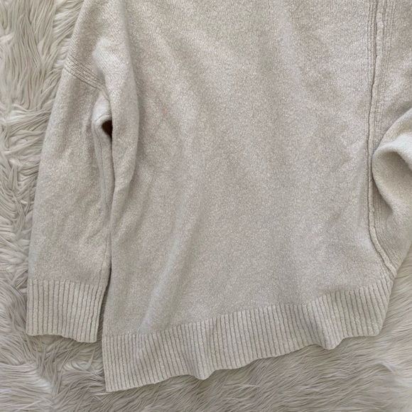 Allsaints FLAW Wool Blend Cream White Lock Roll Neck Asymmetric Sweater - Picture 9 of 12